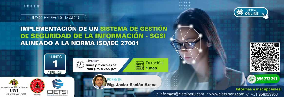 curso especializado implementaciOn de un sistema de gestiOn de seguridad de la informaciOn   sgsi alineado a la norma iso iec 27001